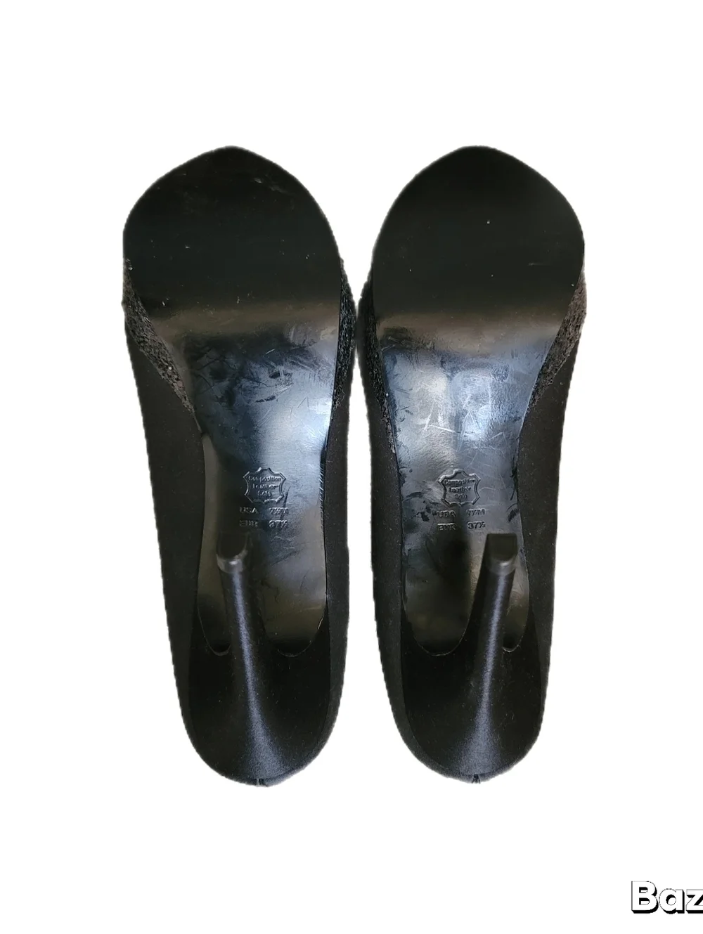 Nina Heels Womens Size 7.5 M Black Glitter
